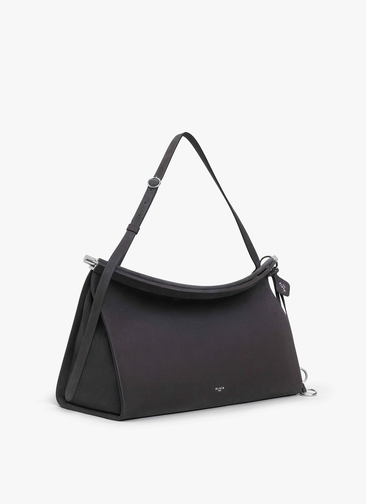 LE CLICK EAST WEST LARGE BAG IN NUBUCK ALAÏA ANTHRACITE LE CLICK EAST WEST LARGE BAG IN NUBUCK